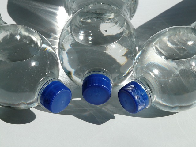 water in bottles