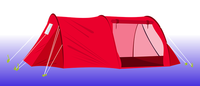 cartoon red tent