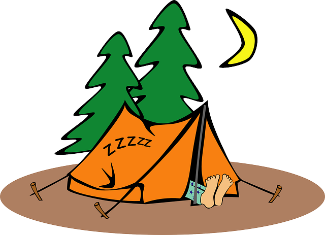 sleeping in a tent