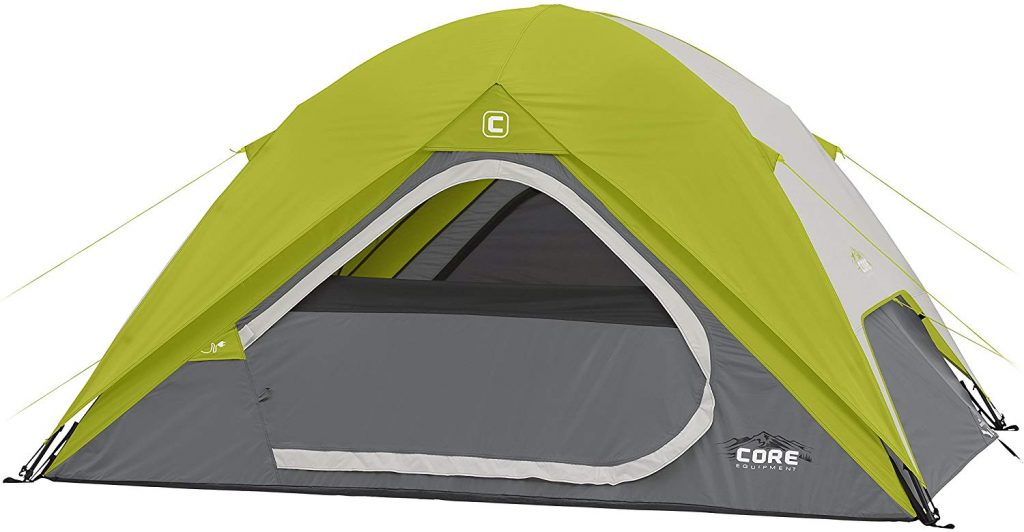 CORE Equipment 4 Person Instant Dome Tent - 9' x 7', Green