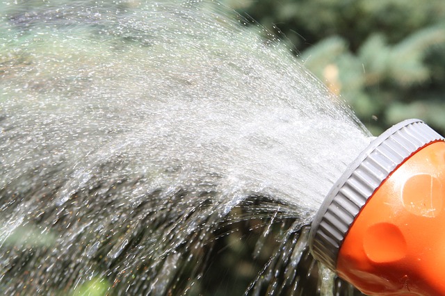water from garden hose