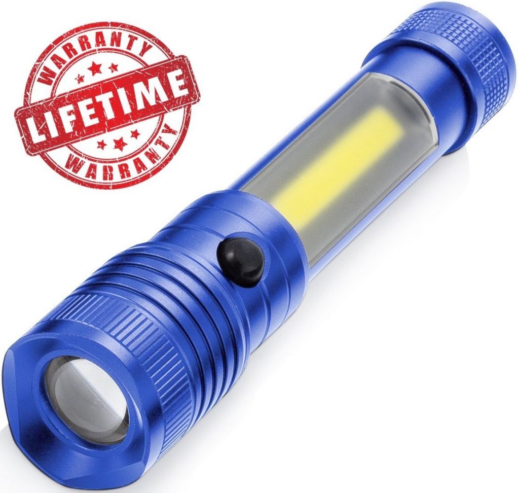 SAFE BRIGHT Magnetic CREE 3-in-1 LED Flashlight Lantern with Holster, adjustable focus
