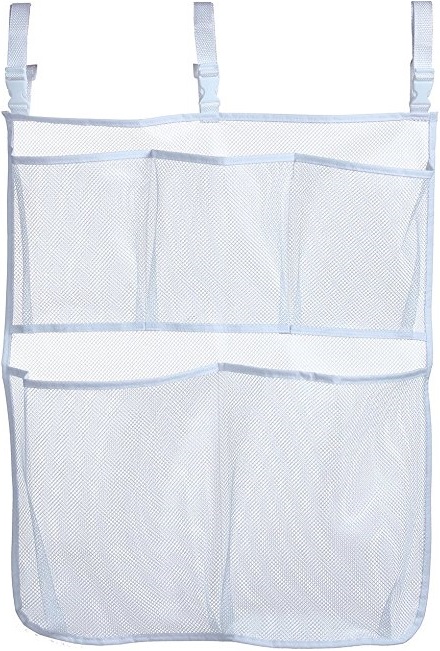 Sleeping Lamb Baby Nursery Organizer for Clothing Diapers Toys Hanging Storage bag 5 Pockets Bedside Caddy (White)