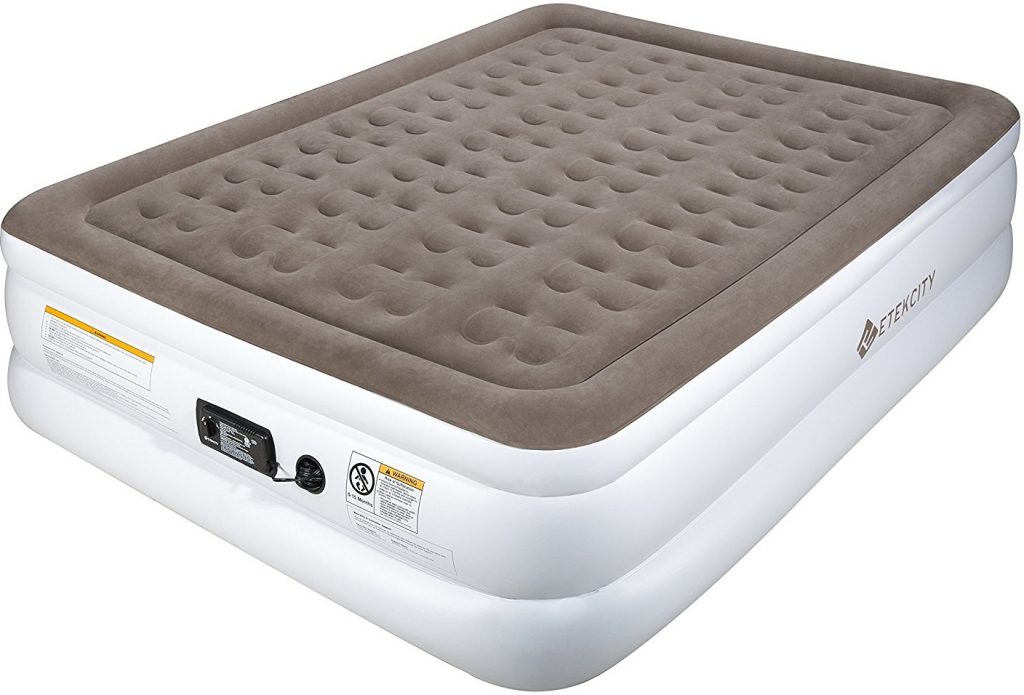 Etekcity Upgraded Air Mattress Blow Up Raised Guest Durable Firm Bed Inflatable Airbed with Built-in Electric Pump, Easy Setup, Height 1822'', TwinQueen Size, Storage Bag