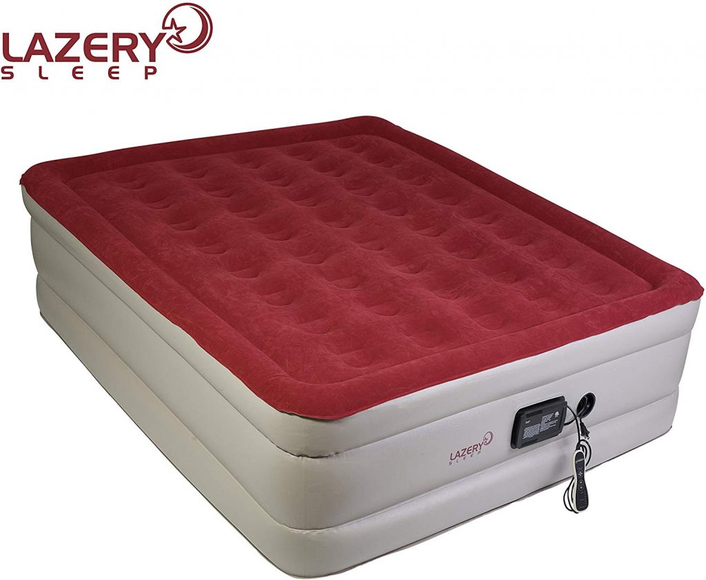 Lazery Sleep Air Mattress - Raised Electric Airbed with Built in Pump & Carry Bag - Fast Inflation, LED Remote Control & 7 Firmness