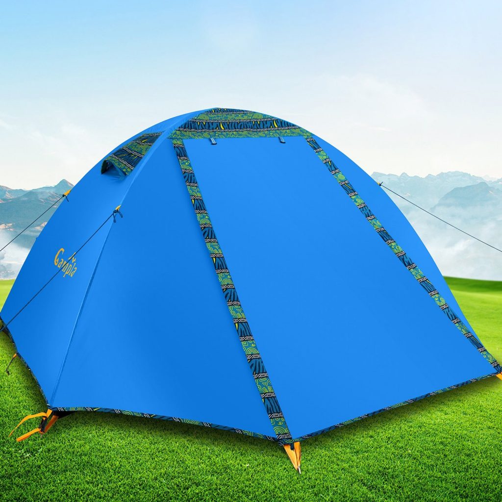 Campla Camping Tent 2 Person 4 Season Backpacking Tent Waterproof Lightweight Outdoor Shelter Recreation Tent with LED for Hiking Mountaineering Travel Family