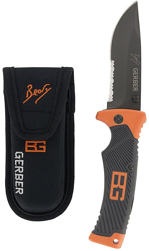 Gerber Bear Grylls Folding Sheath Knife, Serrated Edge [31-000752]