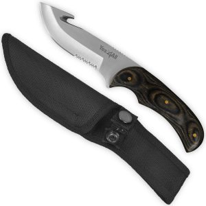 Yes4All Stainless Steel Fixed Blade Camping Knife – Included Black Nylon Sheath & Fire Starter (Optional)