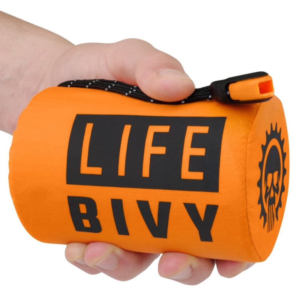 Life Bivy Emergency Sleeping Bag Thermal Bivvy - Use as Emergency Bivy Sack, Survival Sleeping Bag, Mylar Emergency Blanket, Survival Gear - Includes Nylon Sack with Survival Whistle + Paracord String