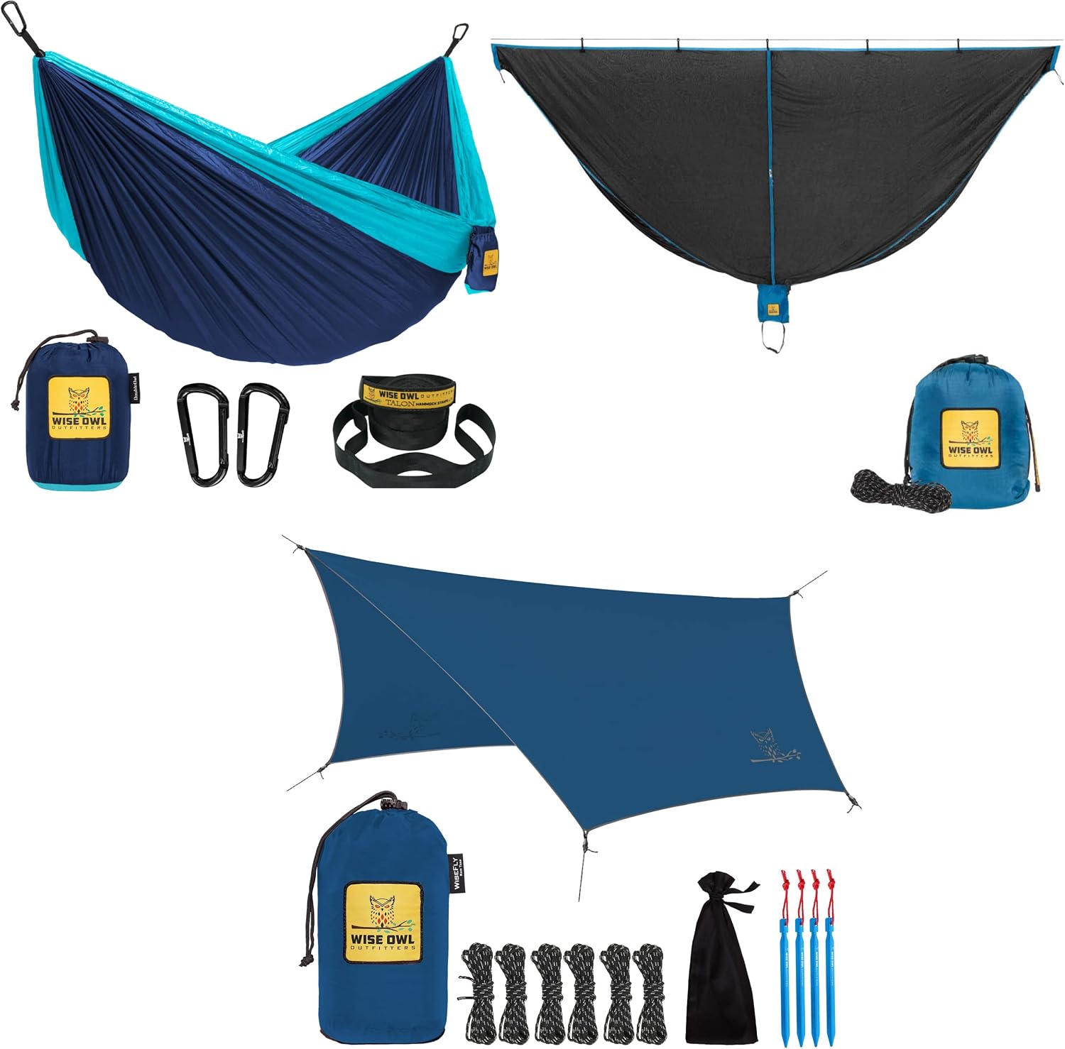 Wise Owl Outfitters Hammock with Rain Fly Tarp and Bug Net